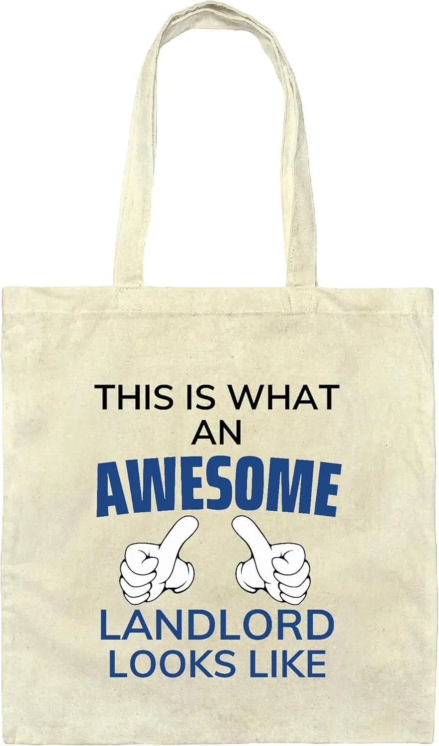 Funny Gift For Landlords From Tenants Awesome Landlord Natural White Multicolor Canvas Tote Bag