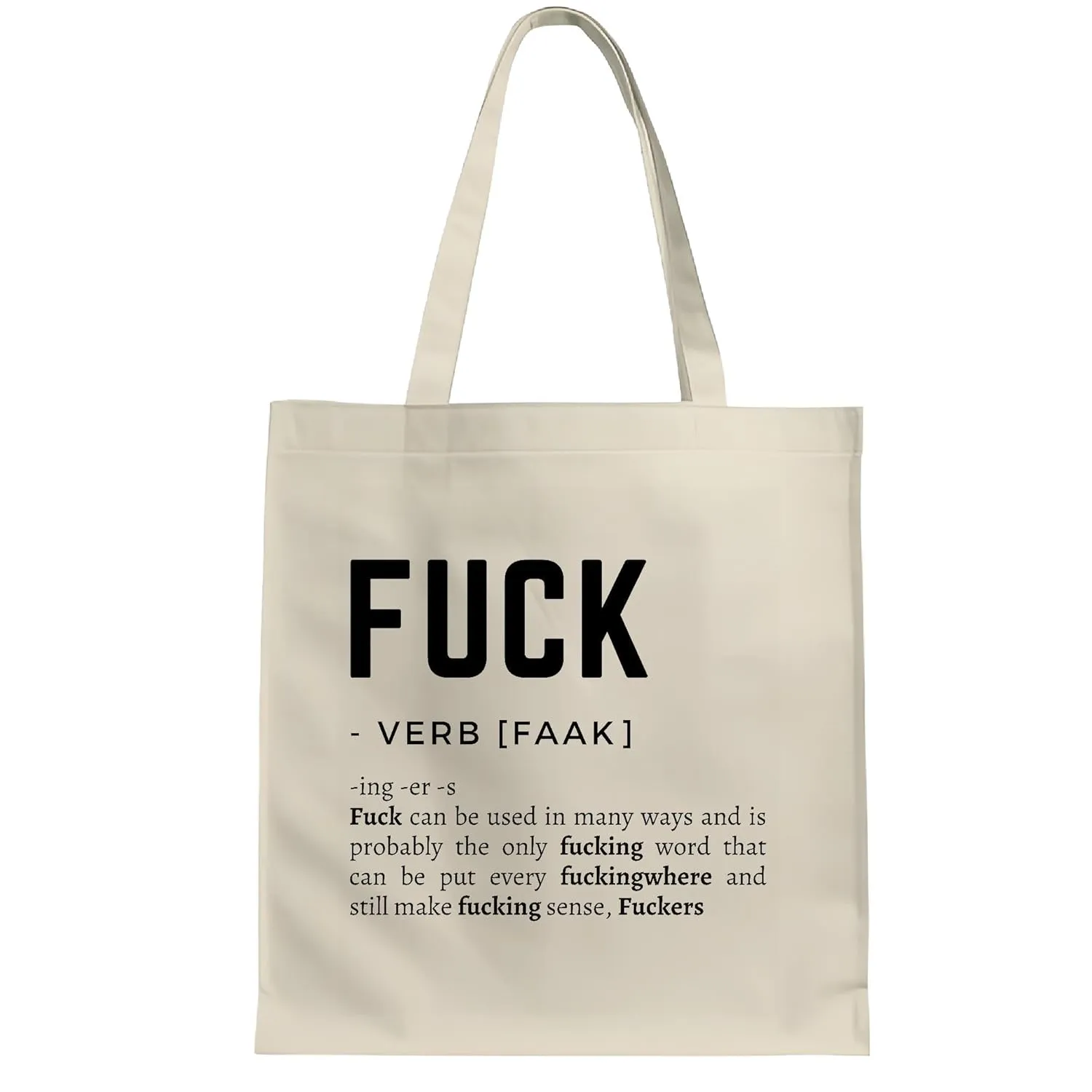 Funny Gift Ideas for Word and Verb Lovers White Multicolor Canvas Tote Bag