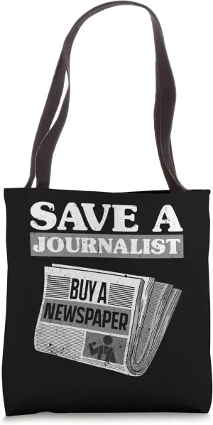 Funny Journalism Design For Men Women Newspaper Journalist Tote Bag