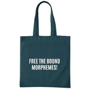 Funny Linguist Gift For Linguistics Teacher Students Free The Bound Morphemes Navy Black Multicolor Canvas Tote Bag