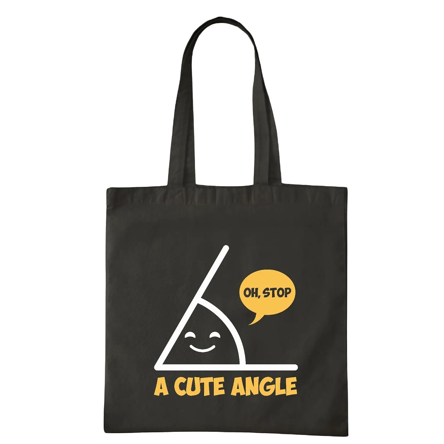 Funny Math Gift Idea for Acute Angle Lovers Navy Black Multicolor Canvas Tote Bag
