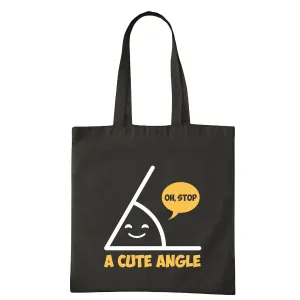 Funny Math Gift Idea for Acute Angle Lovers Navy Black Multicolor Canvas Tote Bag