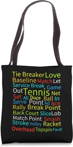 Funny Tennis Terminology Design Tote Bag