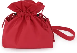 FURPHI Medieval Drawstring Bag Canvas Shoulder Bag with Side Pockets Renaissance Costume Accessories for Ren Faire LARP (Red)