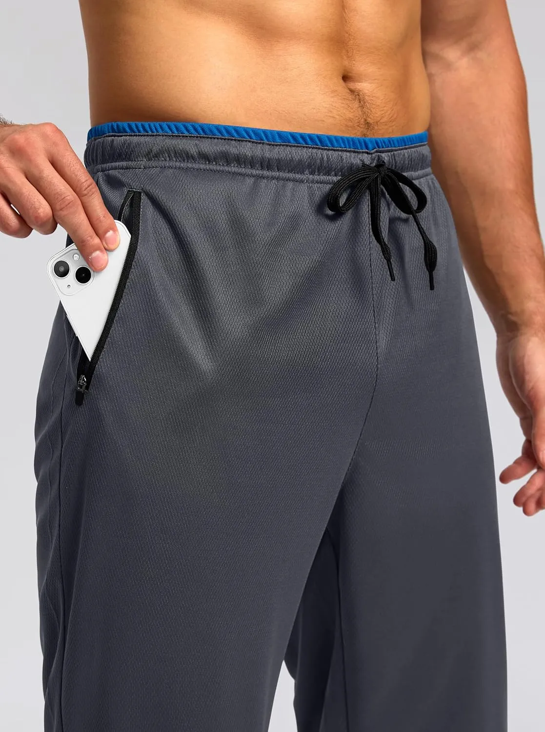 G Gradual Men's Sweatpants Mesh Lightweight with Zip Pockets Breathable Quick Dry Athletic Pants for Workout Running