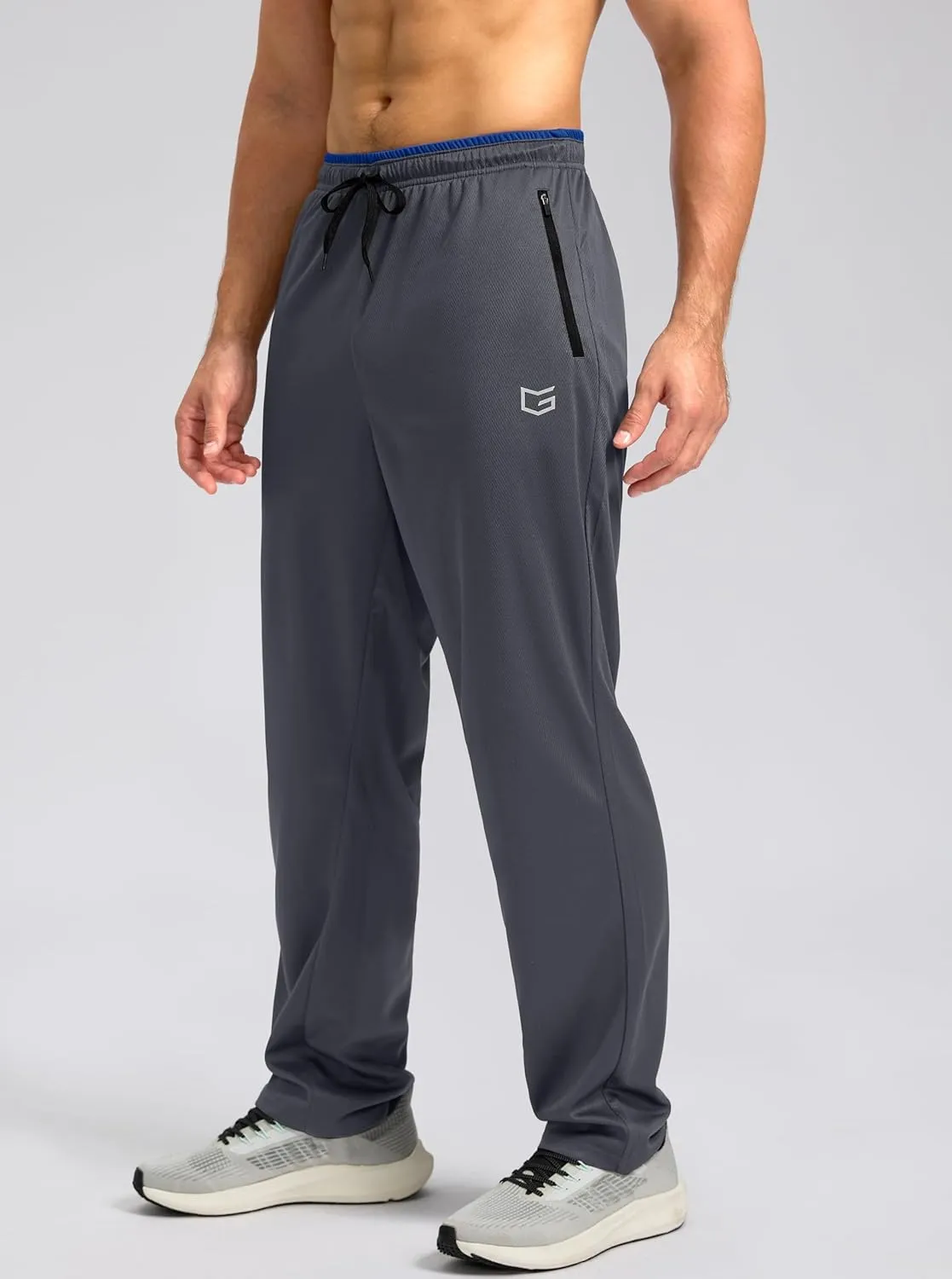G Gradual Men's Sweatpants Mesh Lightweight with Zip Pockets Breathable Quick Dry Athletic Pants for Workout Running