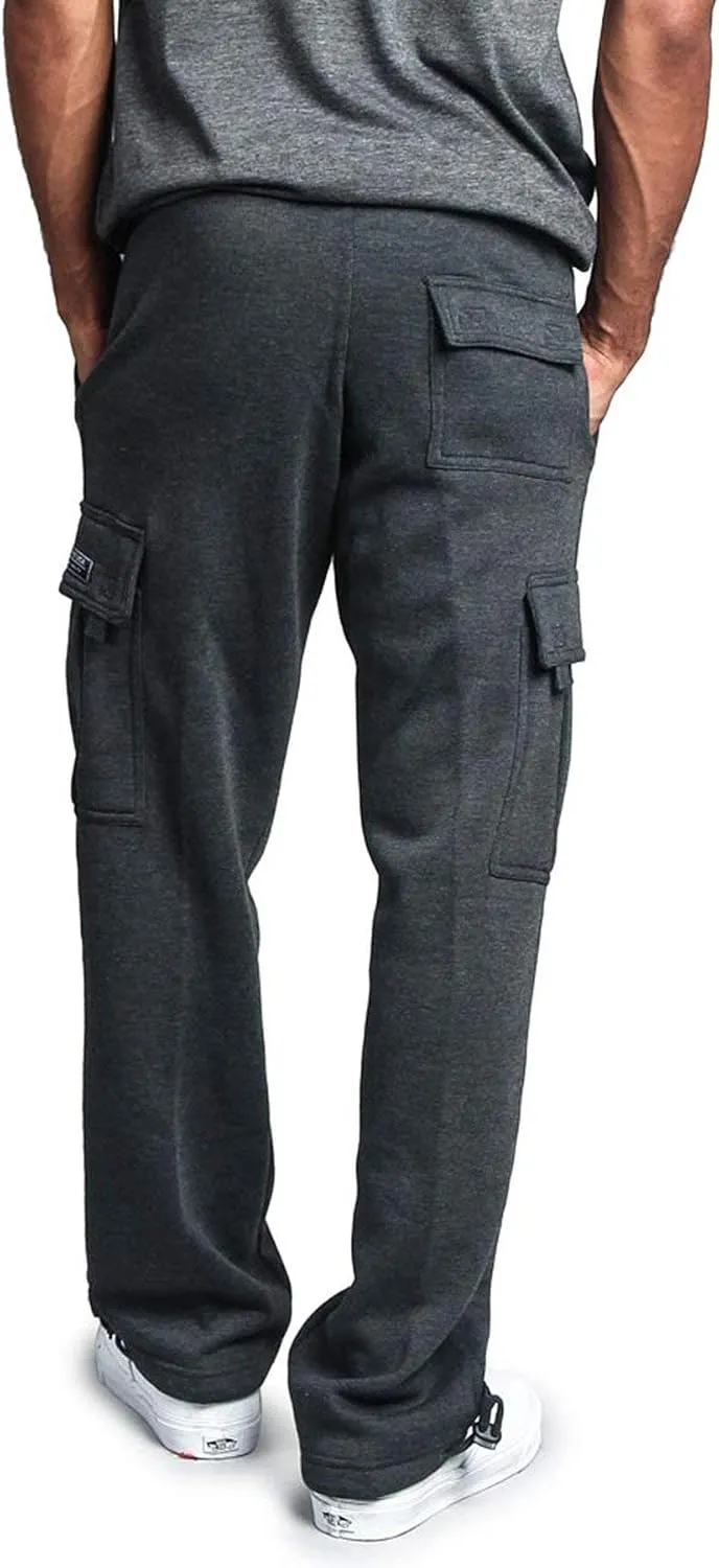 G-Style USA Men's Solid Fleece Heavyweight Cargo Pants