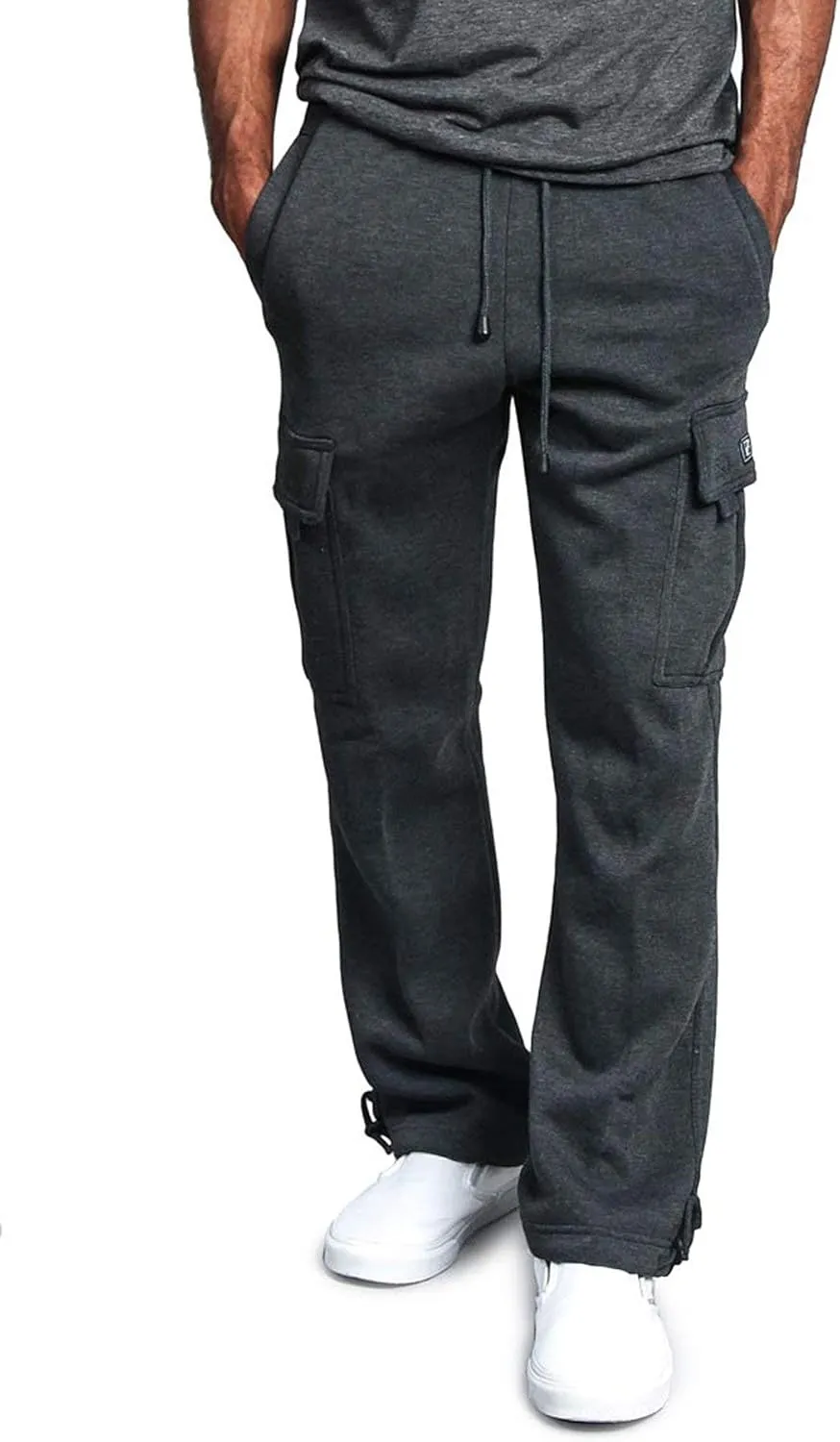 G-Style USA Men's Solid Fleece Heavyweight Cargo Pants