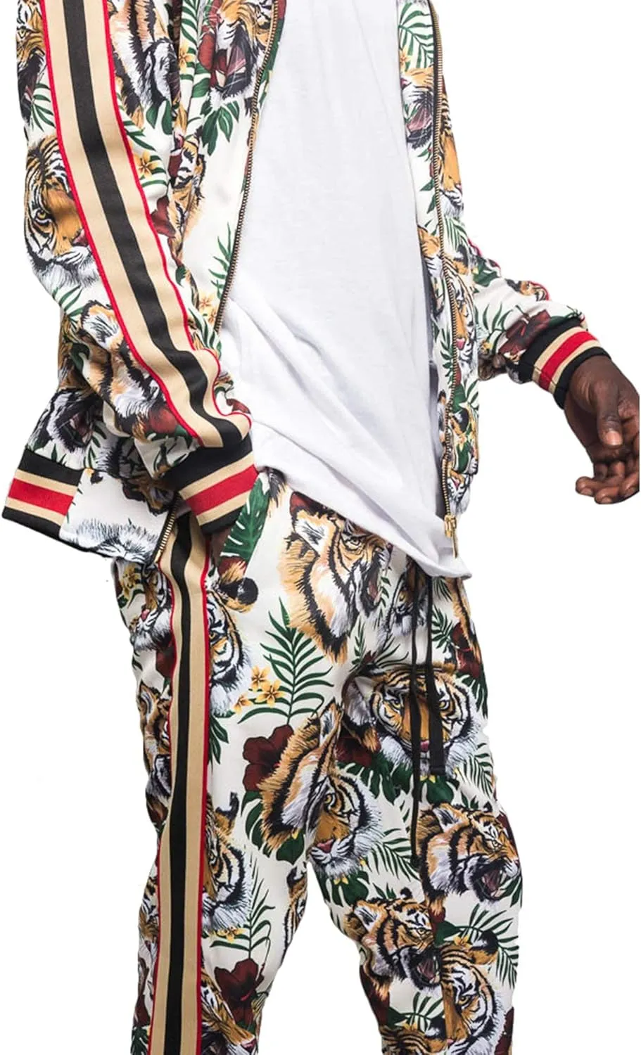 G-Style USA Men's Tiger Pattern Tracksuit Sets