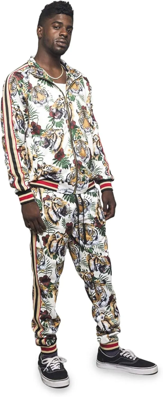 G-Style USA Men's Tiger Pattern Tracksuit Sets
