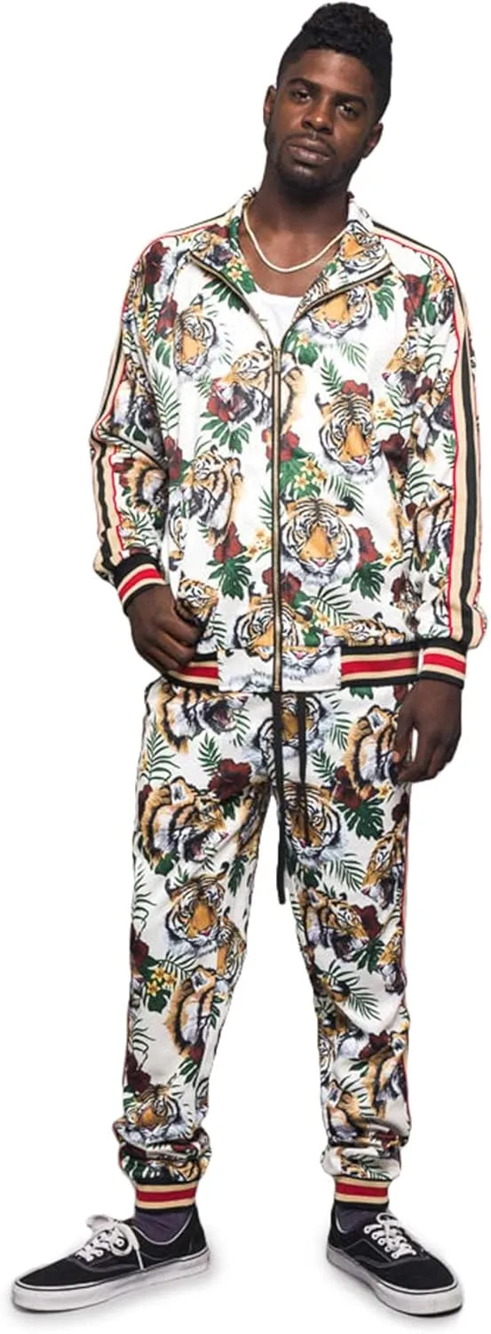G-Style USA Men's Tiger Pattern Tracksuit Sets
