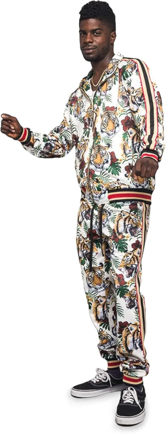 G-Style USA Men's Tiger Pattern Tracksuit Sets