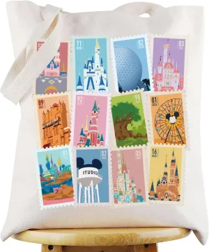 G2TUP Kingdom of Dreams Canvas Tote Bag Mouse Theme Park Gift Fantasy Land Park Shoulder Bag Dreamworld Merchandise
