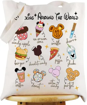 G2TUP Magic World Trip Tote Bag Snack Trip Gift Snacking Around The World Enchanted Kingdom Shoulder Bag Snacking Merch