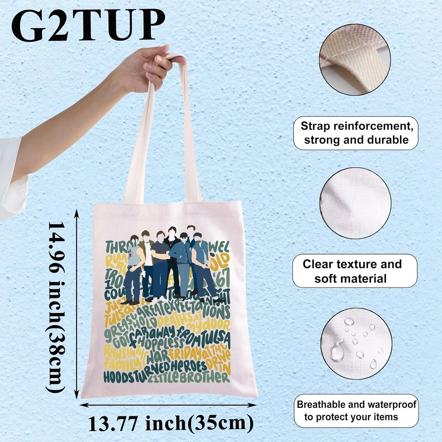 G2TUP Outside Musical Tote Bag Ponyboy & Johnny Fsns Gift Outside Shoulder Bag Musical Merch