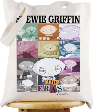 G2TUP Stewie Griffin Canvas Tote Bag Stewie Griffin Fans Gift Stewie Griffin Tour Shoulder Bag Family Stewie Merch
