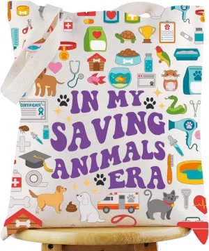 G2TUP Veterinary Technician Tote Bag Veterinarian Gift In My Saving Animals Era Animal Rescue Shoulder Bag Vet Tech Merch