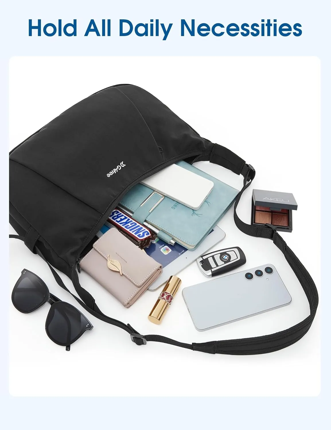 G4Free Crossbody Bag for Women, Casual Hobo Bag Lightweight Shoulder Handbag Fashionable Nylon Crescent Purse