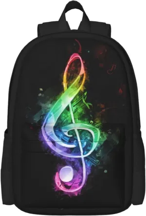 Galaxy Music Note Backpacks Bookbag Shoulder Casual Daypack for 1-5th Grade Teens Girls