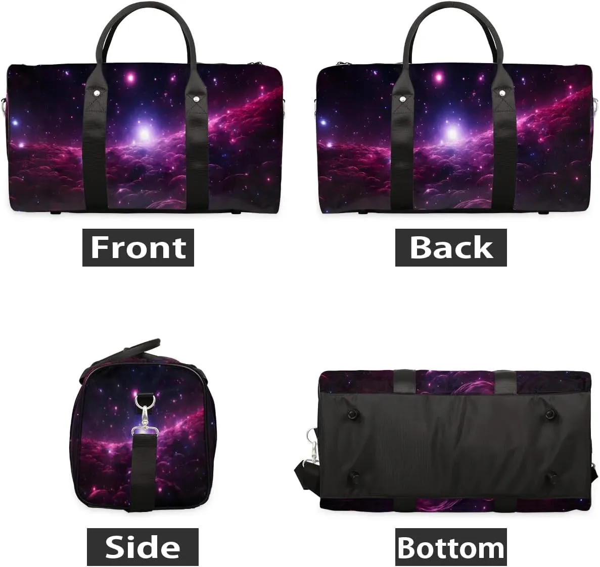 Galaxy Travel Duffel Bag for Women Men Waterproof Foldable Overnight Weekender Bag Large Capacity Sports Gym Bag