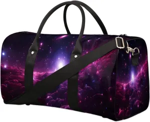 Galaxy Travel Duffel Bag for Women Men Waterproof Foldable Overnight Weekender Bag Large Capacity Sports Gym Bag