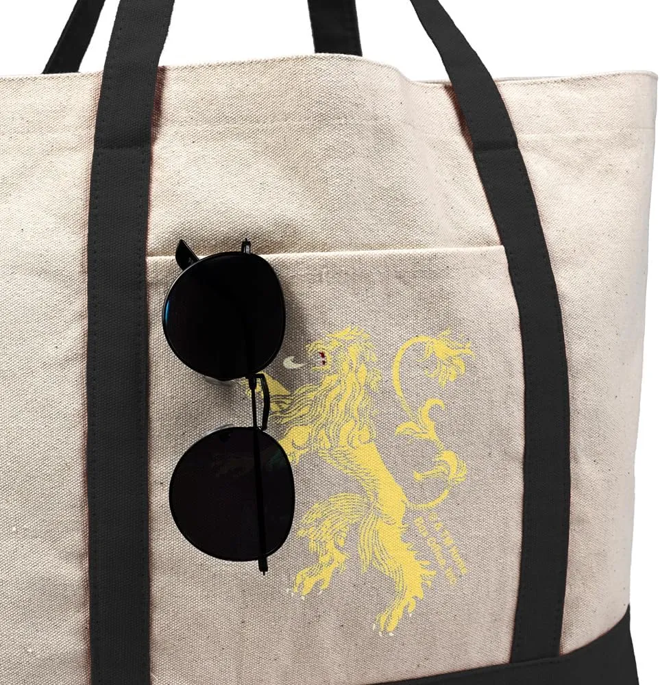 Game of Thrones Stark Sigil, Tote Bag With External Pocket, Reusable Shoulder Bag for Shopping, Beach, Royal Collection
