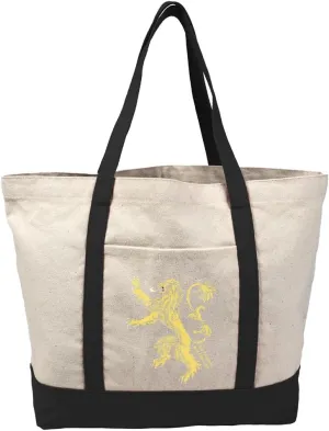 Game of Thrones Stark Sigil, Tote Bag With External Pocket, Reusable Shoulder Bag for Shopping, Beach, Royal Collection