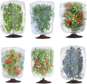Garden Mesh Netting with Drawstring,Plants Cover Protection from Anti Birds,Bugs,Cicadas,and Insects-Pest Barrier Bag for Blueberry Bushes,Citrus,Tomatoes,Vegetables,Fruit Tree and Orange