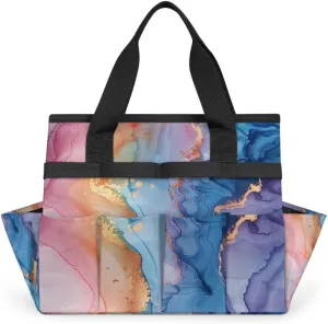 Garden Tool Bag Beautiful Marble Design Garden Tote Bag with Pockets Gardening Organizer Tool Storage Bags for Women Men Indoor Outdoor