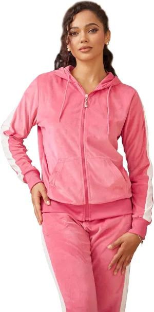 Gary Com 2 PCS Outfits Women's Fleece Sherpa Lined Sweatsuits Long Sleeve Hoodie and Sweat Pants Winter Warm Tracksuit Set