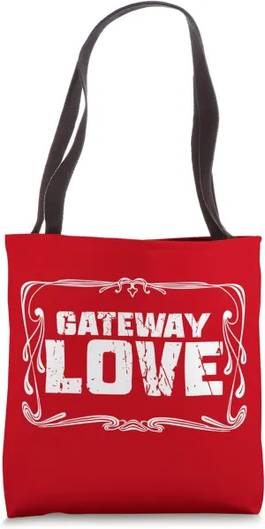 GATEWAY LOVE - Simple Cute Unique White Lettering Graphic Tote Bag