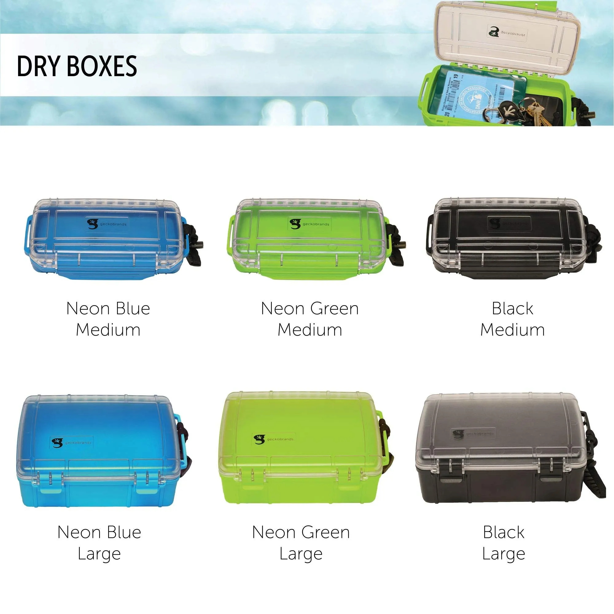 Geckobrands Waterproof Dry Box, Single Latch