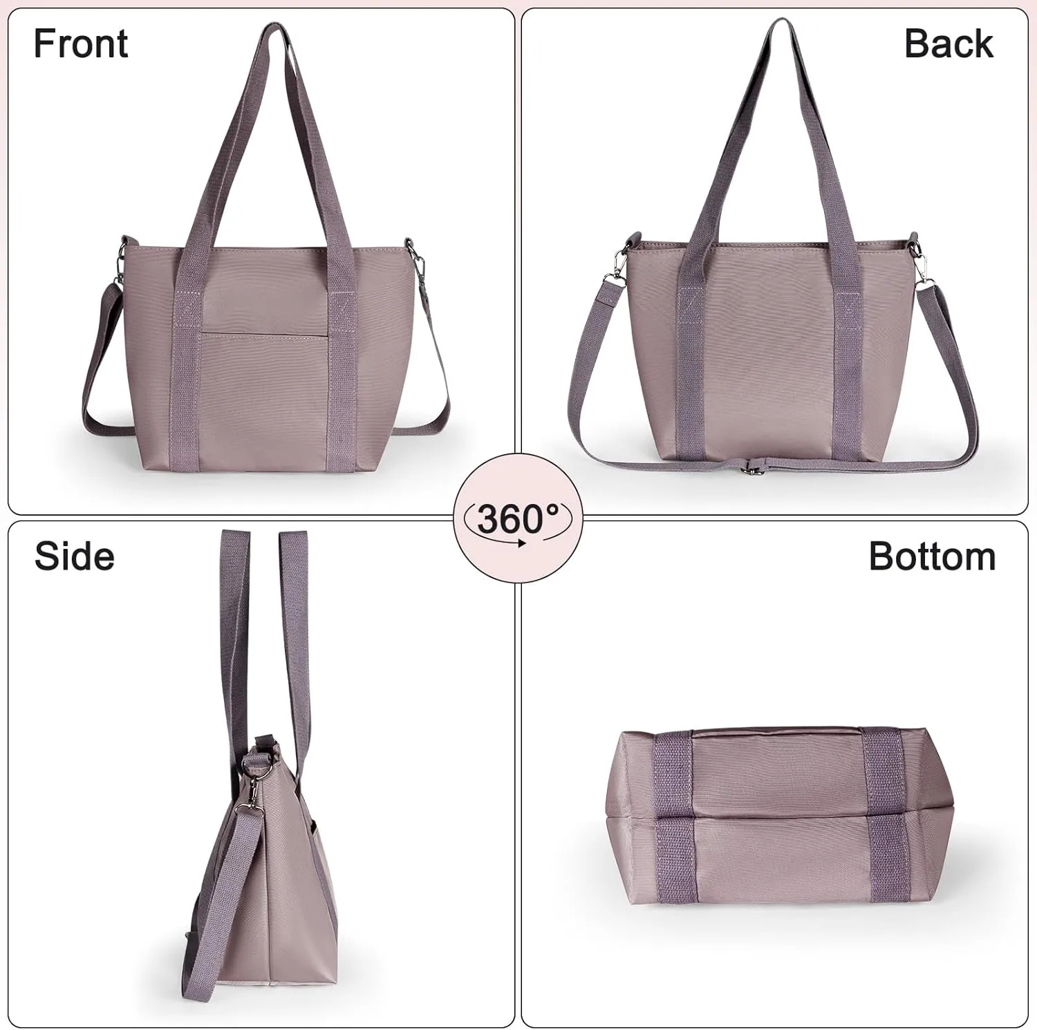 Geestock Small Tote Bag for Women with Zipper, Cute Casual Tote Purse Bag, Waterproof Top Handle Shoulder Crossbody Handbag