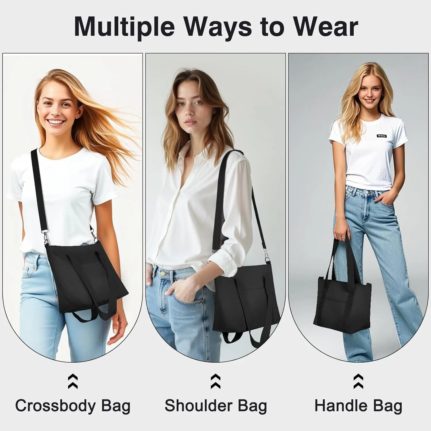 Geestock Small Tote Bag for Women with Zipper, Cute Casual Tote Purse Bag, Waterproof Top Handle Shoulder Crossbody Handbag