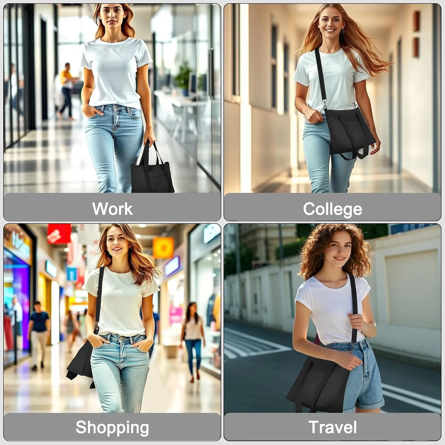 Geestock Small Tote Bag for Women with Zipper, Cute Casual Tote Purse Bag, Waterproof Top Handle Shoulder Crossbody Handbag