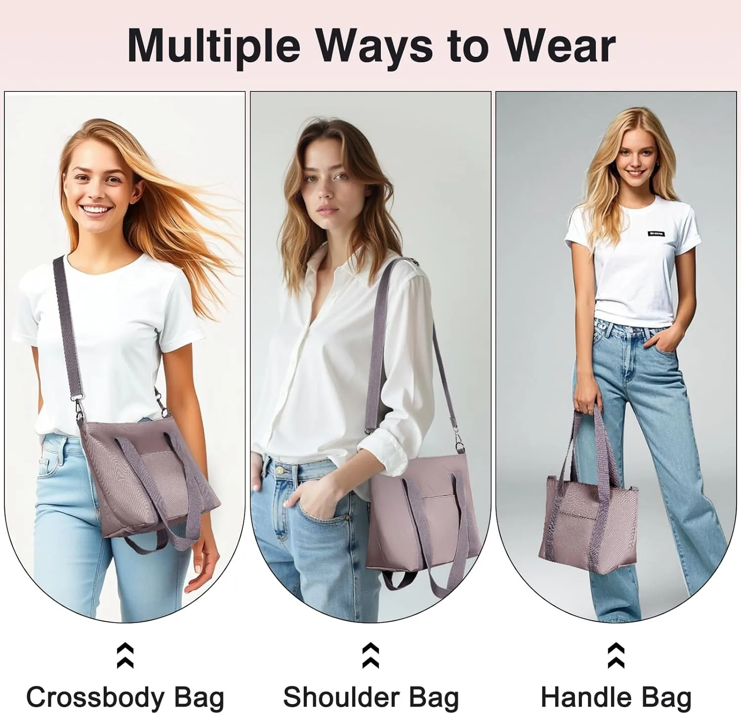 Geestock Small Tote Bag for Women with Zipper, Cute Casual Tote Purse Bag, Waterproof Top Handle Shoulder Crossbody Handbag