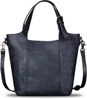 Genuine Leather Handbag for Women Vintage Handmade Shoulder Bag Purse Tote Cowhide Satchel Crossbody Top-Handle Bag