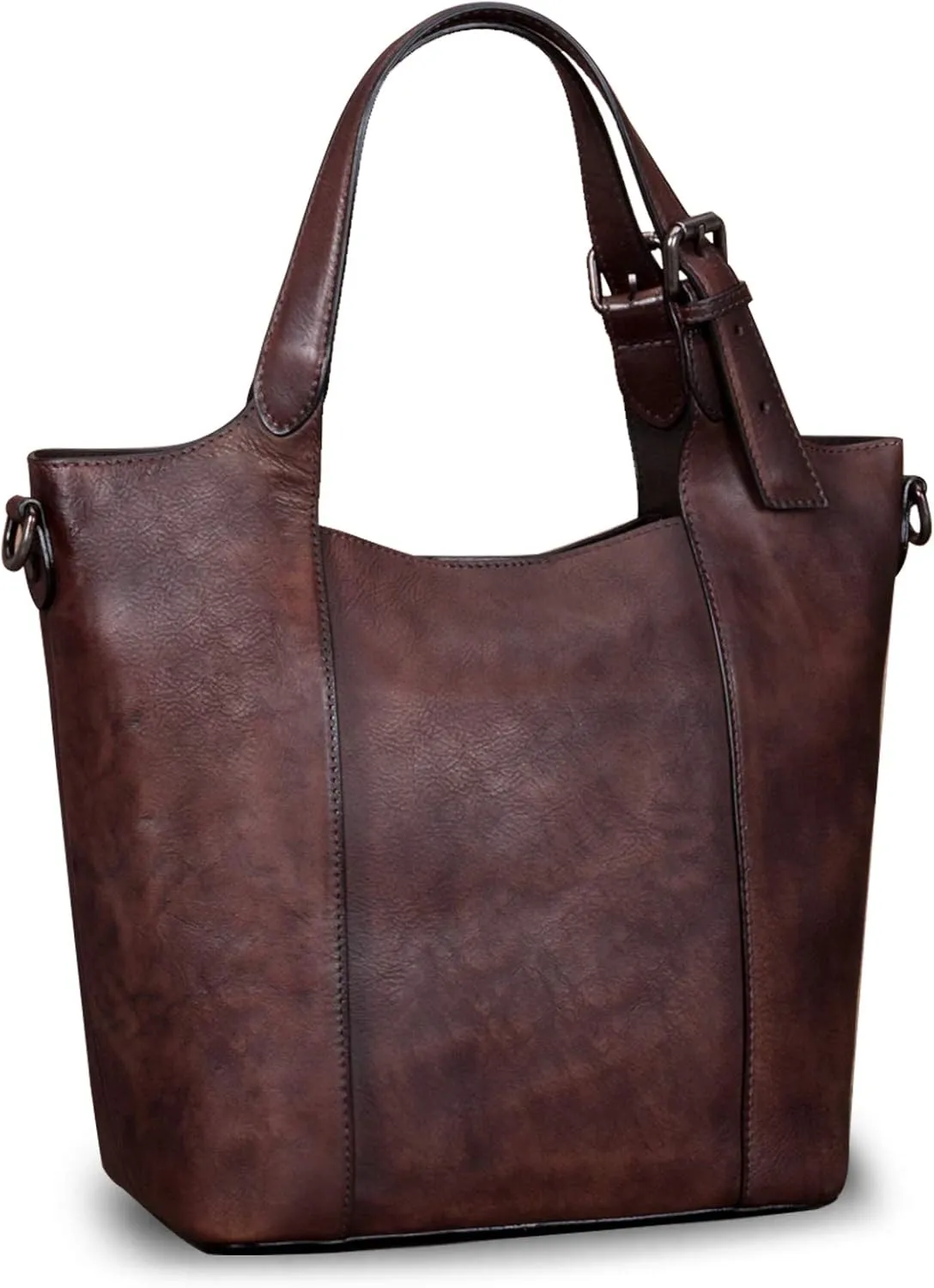 Genuine Leather Handbag for Women Vintage Handmade Shoulder Bag Purse Tote Cowhide Satchel Crossbody Top-Handle Bag