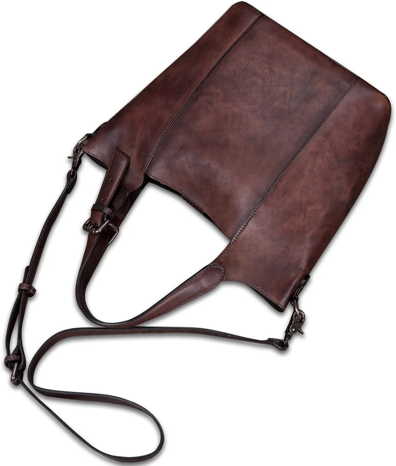 Genuine Leather Handbag for Women Vintage Handmade Shoulder Bag Purse Tote Cowhide Satchel Crossbody Top-Handle Bag