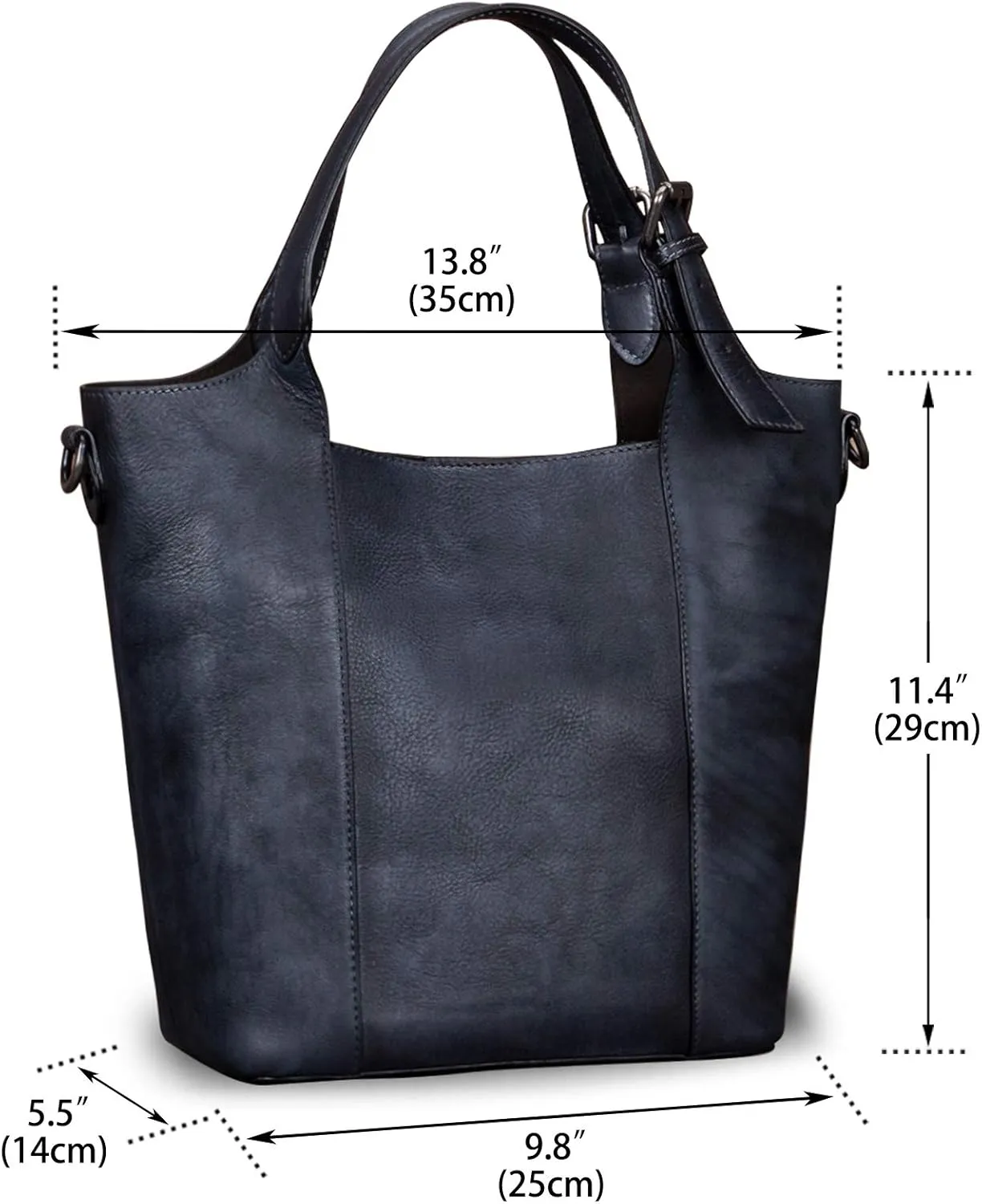 Genuine Leather Handbag for Women Vintage Handmade Shoulder Bag Purse Tote Cowhide Satchel Crossbody Top-Handle Bag