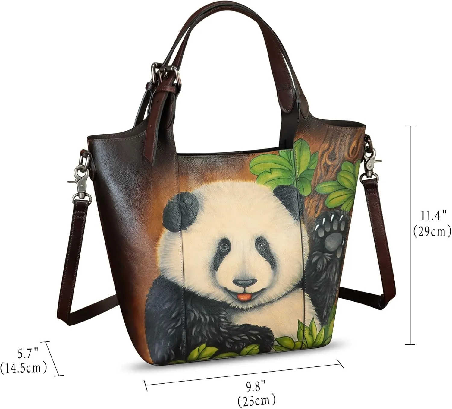 Genuine Leather Handbag Satchel for Women Hand Painted Leather Handmade Work Tote Casual Shoulder Purse Bag