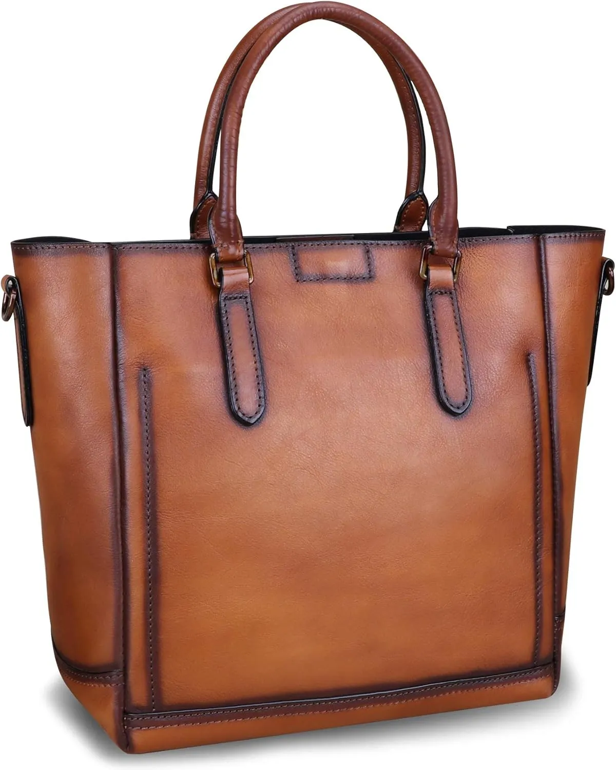 Genuine Leather Handbags for Women Vintage Handmade Tote Purse Cowhide Shoulder Bag Satchel Top-Handle Bags for Ladies