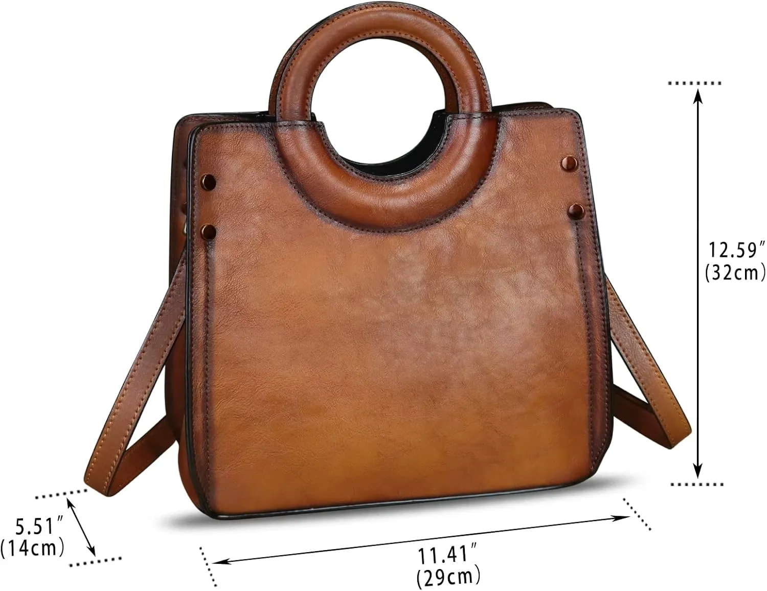 Genuine Leather Handbags for Women Vintage Real Leather Fashion Messenger Bag Shoulder Bag Crossbody Bag Satchel Purse