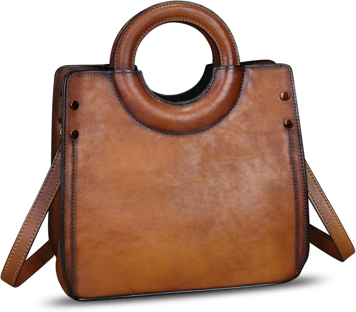 Genuine Leather Handbags for Women Vintage Real Leather Fashion Messenger Bag Shoulder Bag Crossbody Bag Satchel Purse