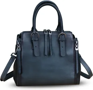 Genuine Leather Handbags Satchel for Women Purse Vintage Handmade Top-Handle Handbag Crossbody Shoulder Bag