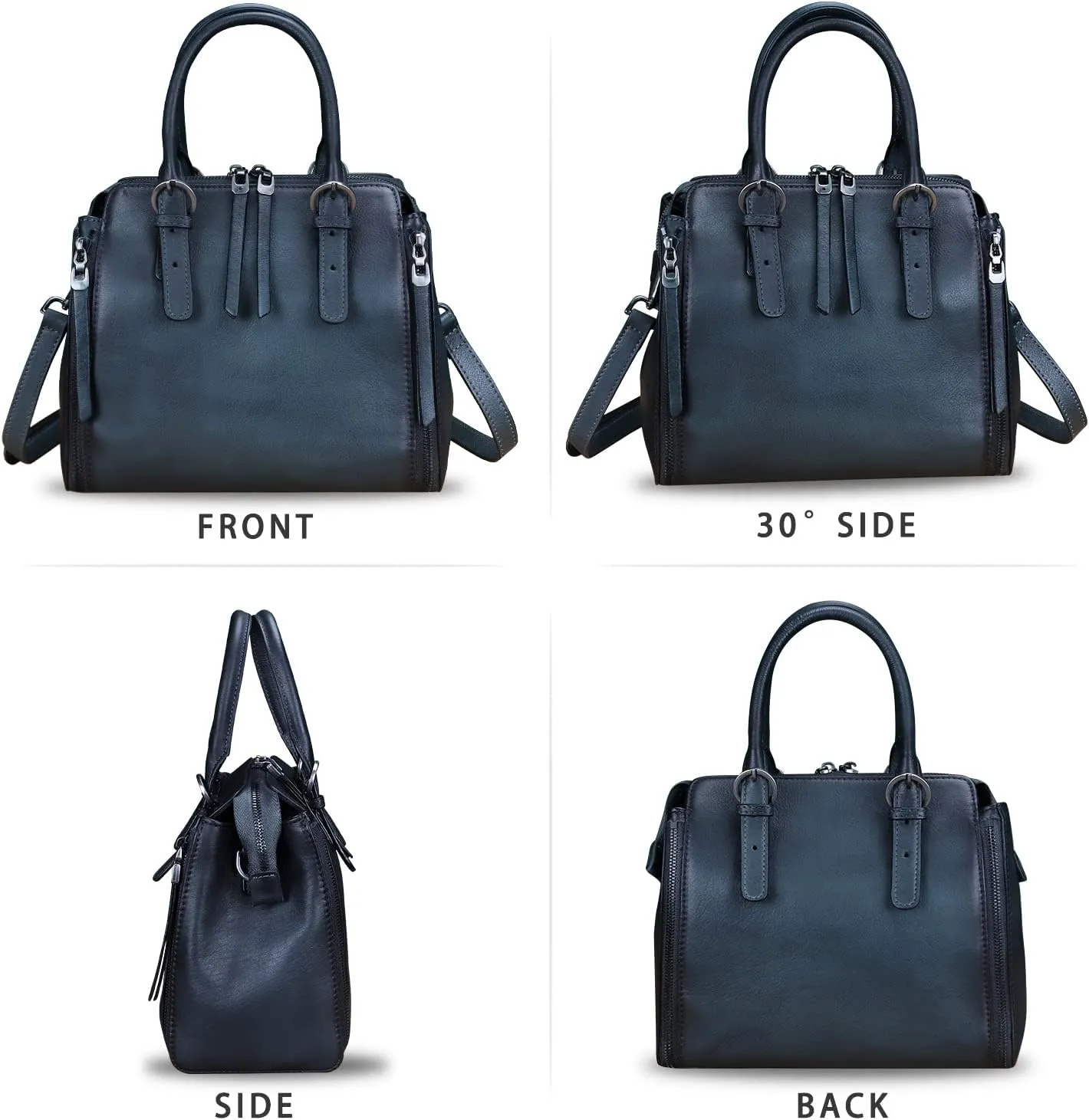 Genuine Leather Handbags Satchel for Women Purse Vintage Handmade Top-Handle Handbag Crossbody Shoulder Bag