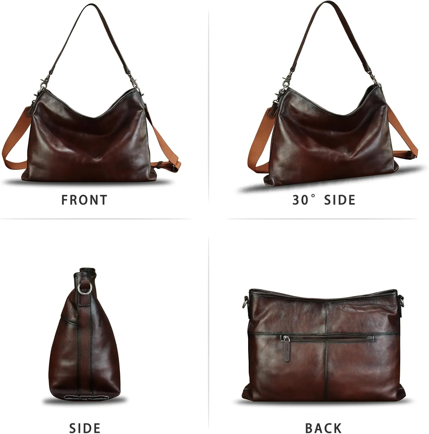 Genuine Leather Hobo Bag for Women Tote Bag Vintage Handmade Shoulder Bag Crossbody Bag Satchel Purses