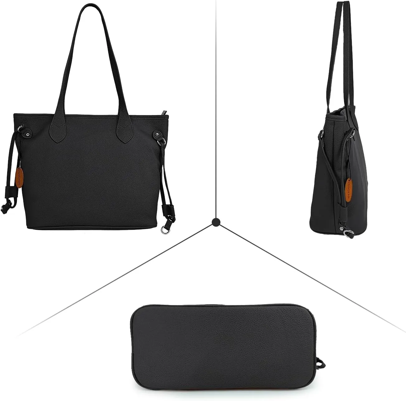 Genuine Leather Large Tote Bag for Women, Stylish Handbag, and Large Capacity Shoulder Bag