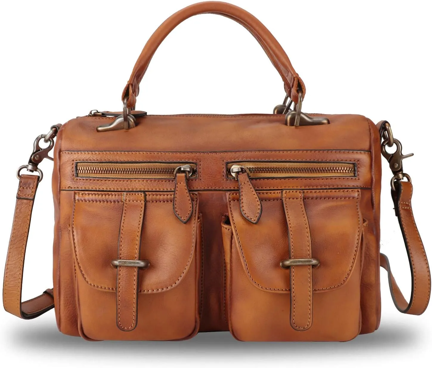 Genuine Leather Purse and Handbag for Women Vintage Handmade Leather Top Handle Satchel Purses Shoulder Bag Strap