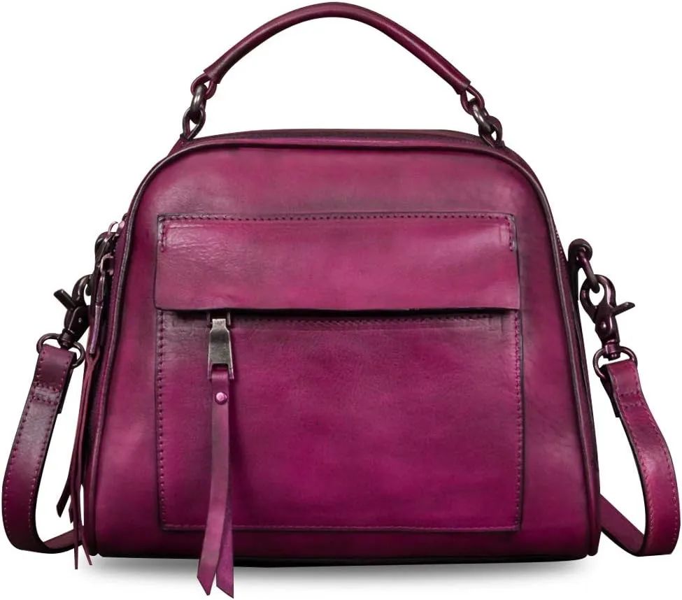 Genuine Leather Purses and Handbags for Women Shoulder Bag Vintage Handmade Real Leather Crossbody Satchel Purse with Strap